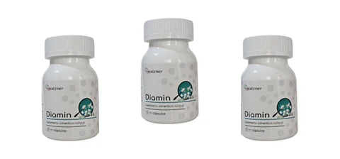 Diamin cápsulas con nopal, canela de Ceilán y moringa, frascos — México